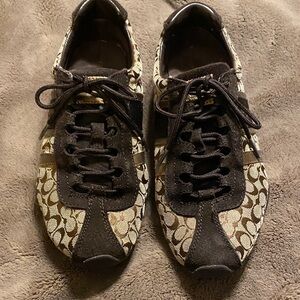 Coach Black and Cream Patterned Athletic Shoes